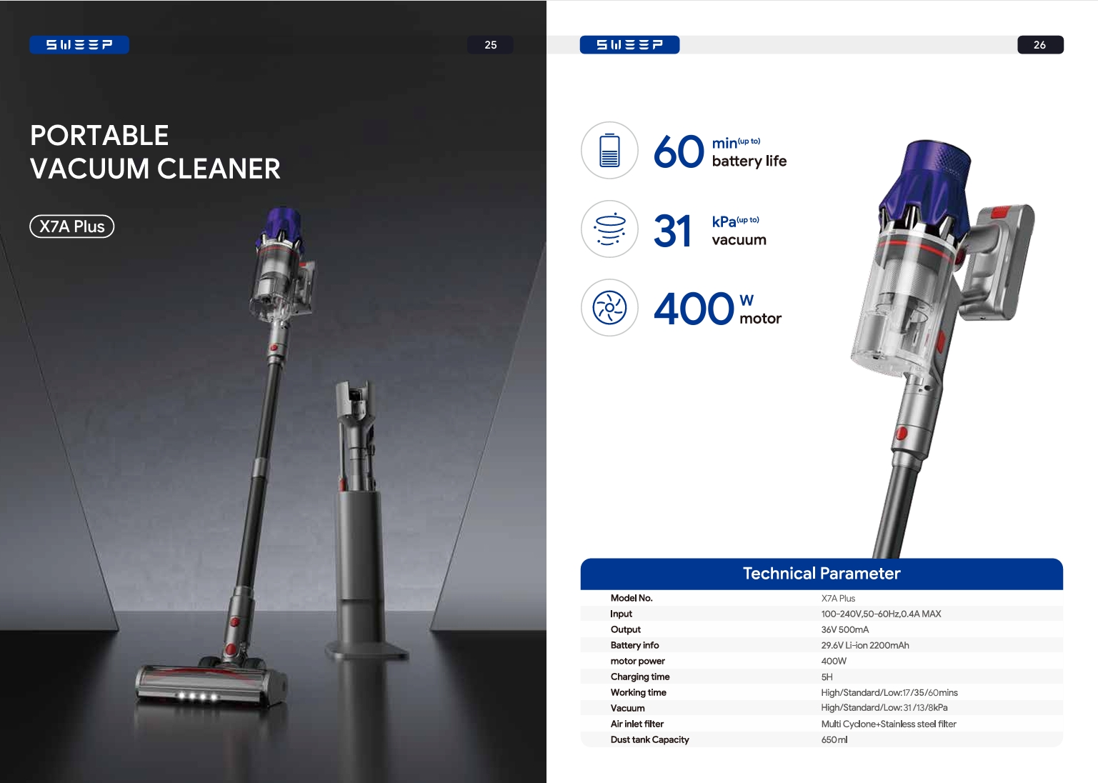 CORDLESS VACUUM CLEANER X7A Plus